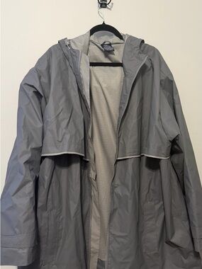 Charles River Apparel Gray Rain Jacket Hooded Waterproof Windbreaker 3XL